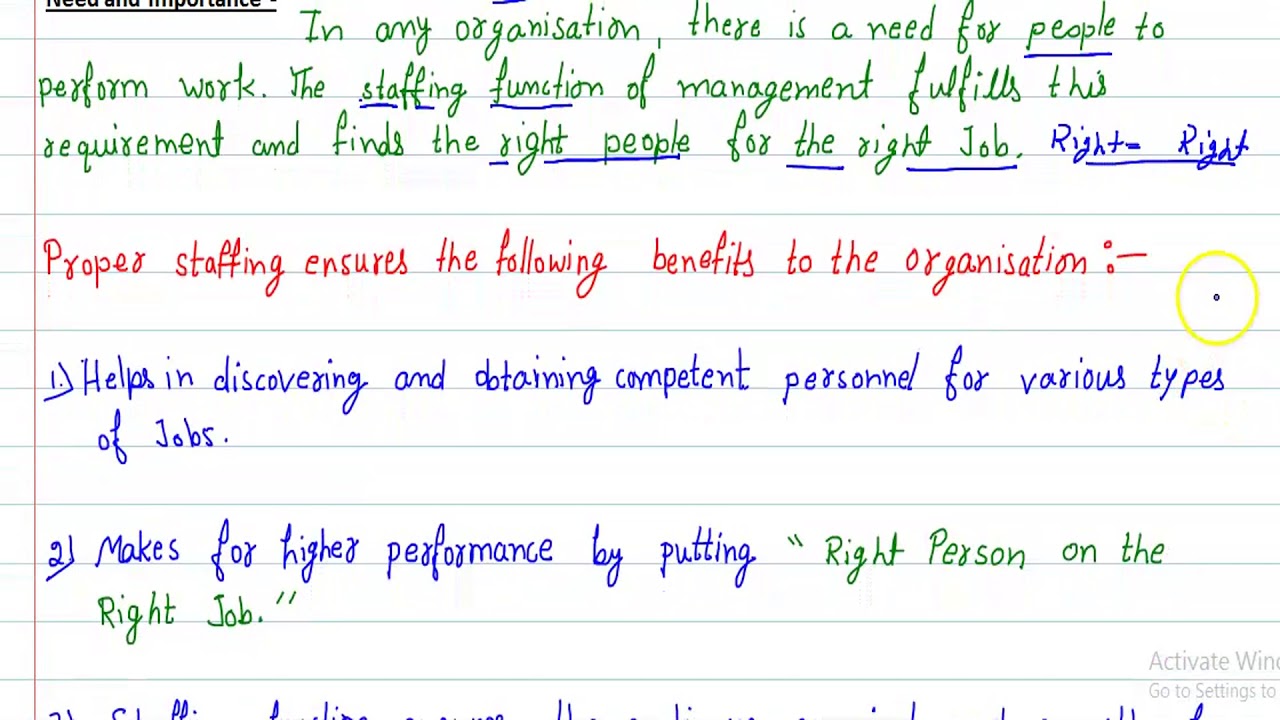 MEANING AND IMPORTANCE OF STAFFING - YouTube