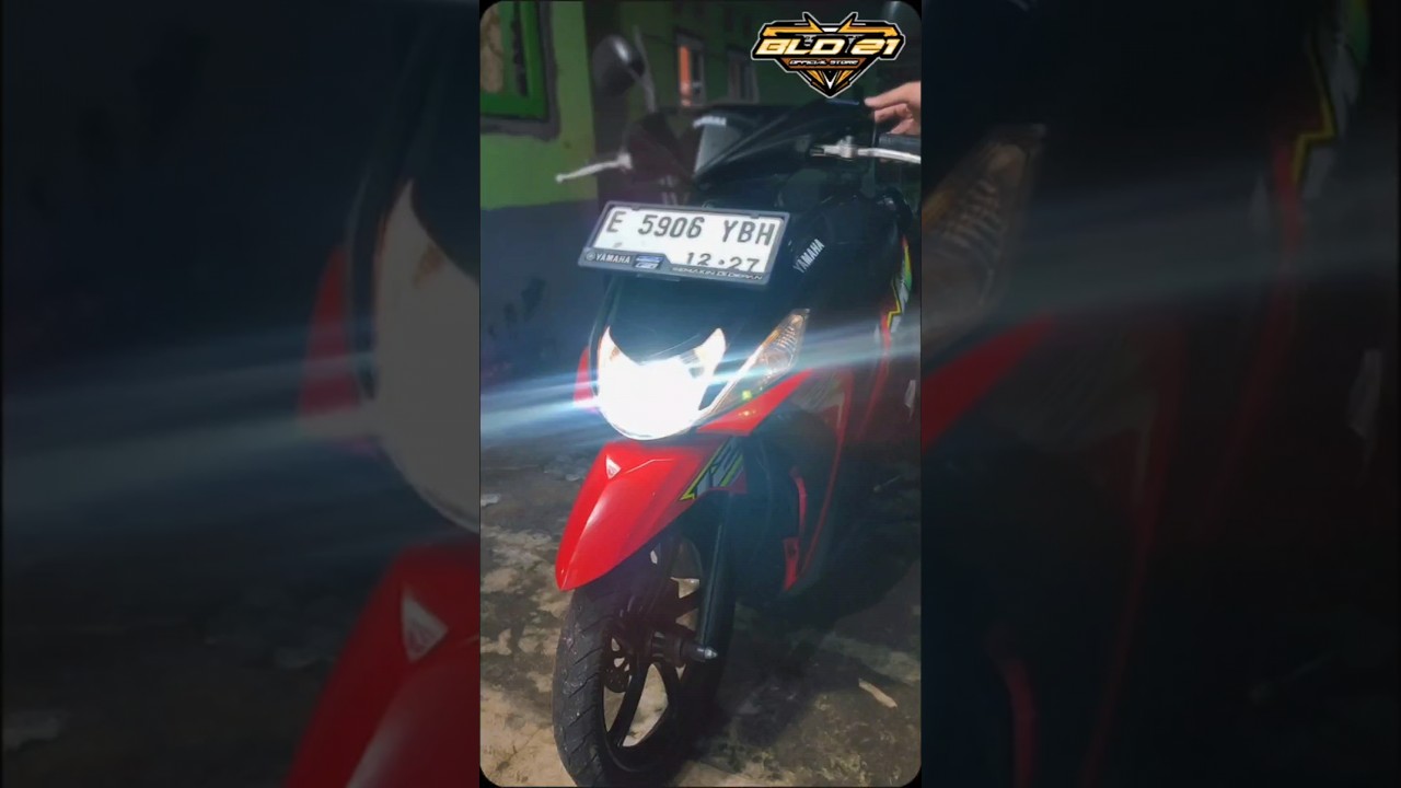 Terpasang Lampu Led H6 Laser+Senja Biru Di Yamaha Mio M3 🤩