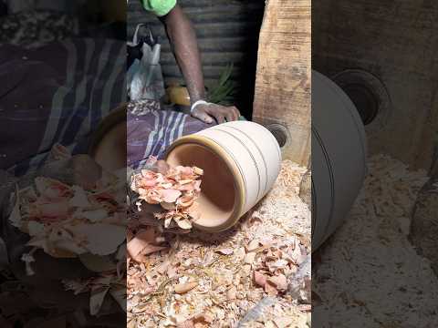 Turning a Simple Piece of Wood into a Beautiful Flower Pot🌸#Woodworking #FlowerPot #HandmadeCraft