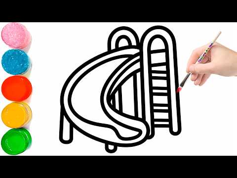 How to Draw a Playground Slide | Simple Slide Drawing Easy