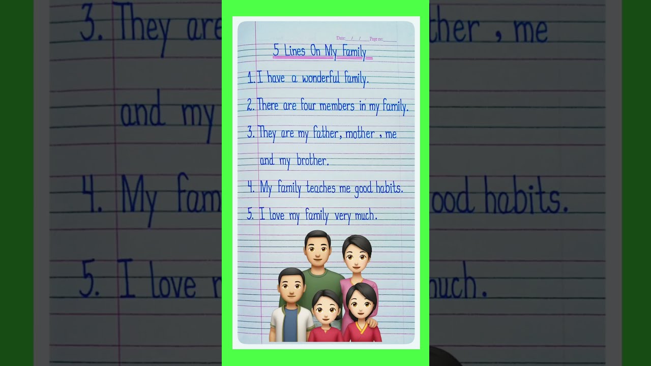5 Lines On My Family Essay Five About