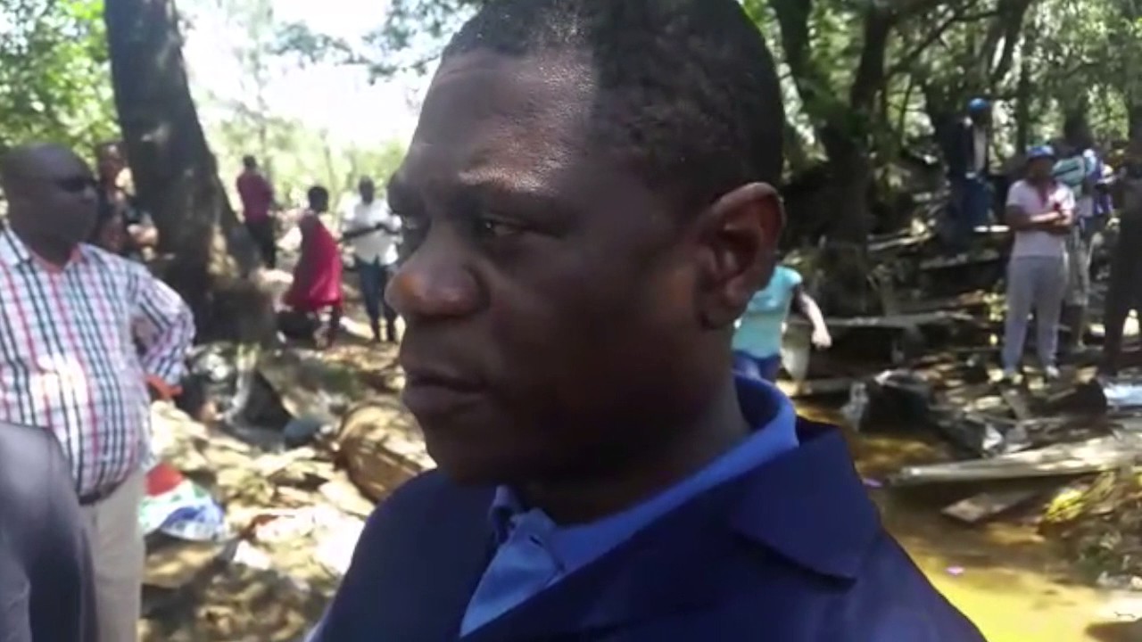 fmi Paul Mashatile in Alexandra after flash floods