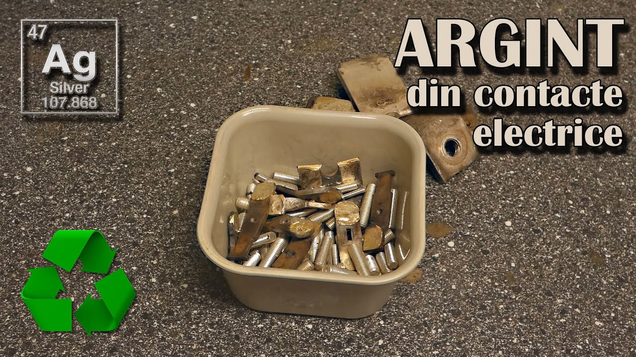 Argint din resturi de contacte electrice / Silver from scrap electrical contacts.