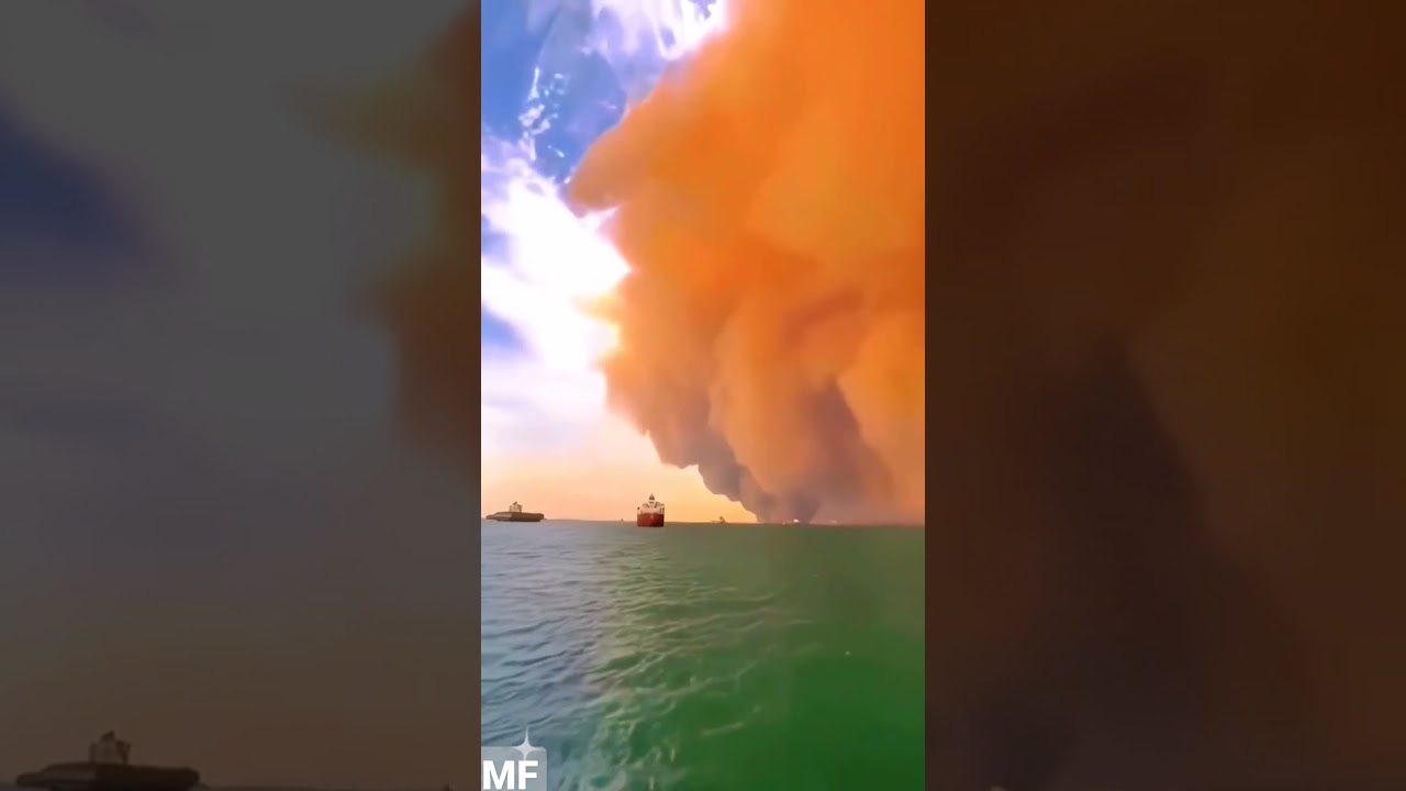 Orange Dust Storm in Sea 😲 