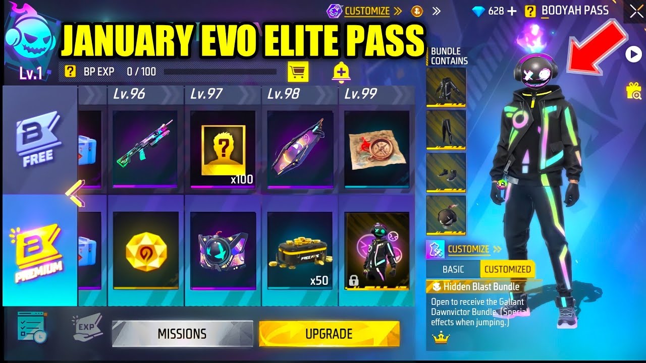 Free Fire January Booyah Pass is here with elite rewards