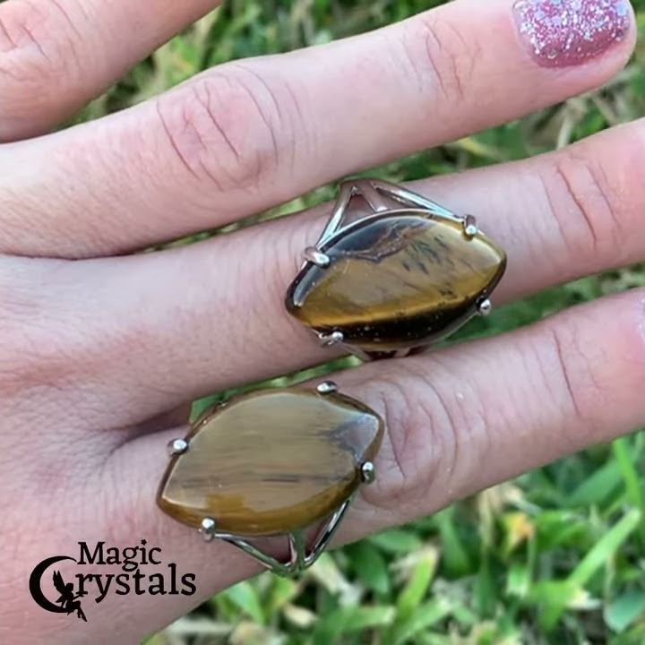 Yellow Tiger Eye Stone Ring - Tiger Eye Jewelry - Magic Crystals