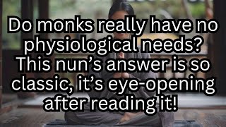 Do monks really have no sexual needs? This nun’s answer is so classic.