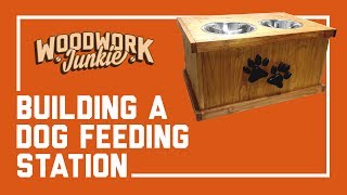 DIY Dog feeding station built for large breeds (Drawer for food storage)