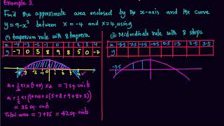 Area by trapeziodal rule and mid ordinate rule