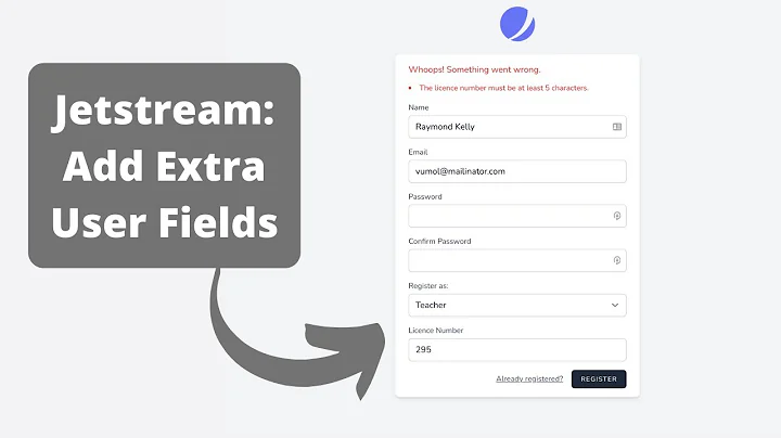 Laravel Jetstream Register: Add More Fields