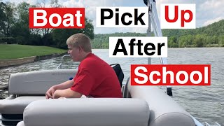 How we pick our boys up from school on our boat. True Southern Accent