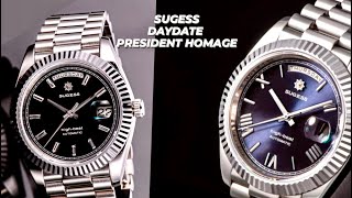 Sugess DayDate Homage President Dark blue & Black Dial S433