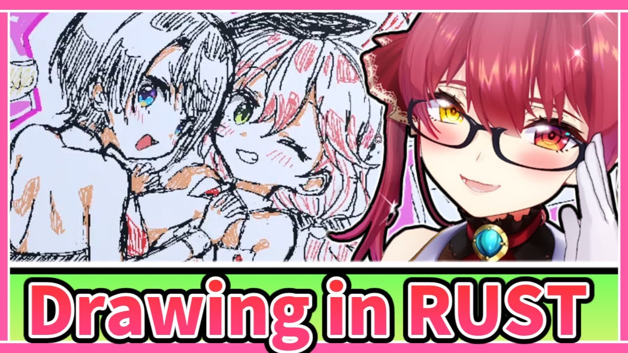 Marine Drawing in RUST [ENG SUB] Hololive Houshou Marine - YouTube