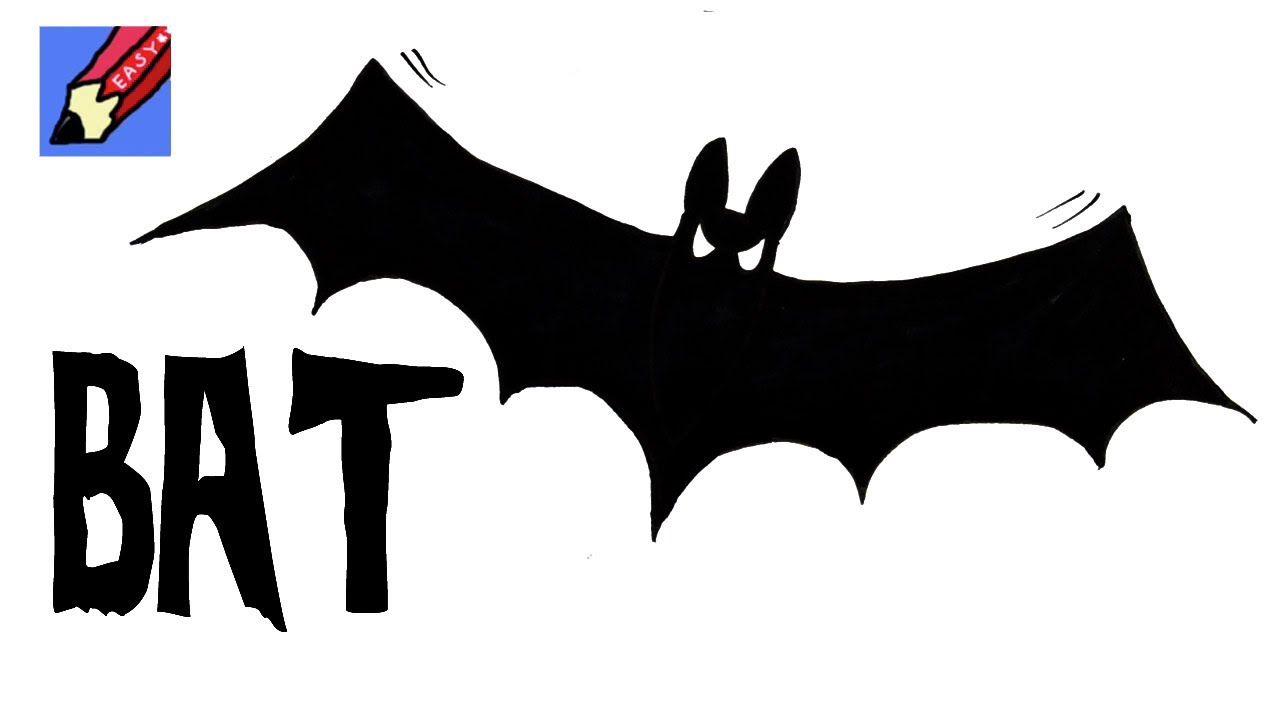 How to Draw a Bat for Halloween Real Easy YouTube