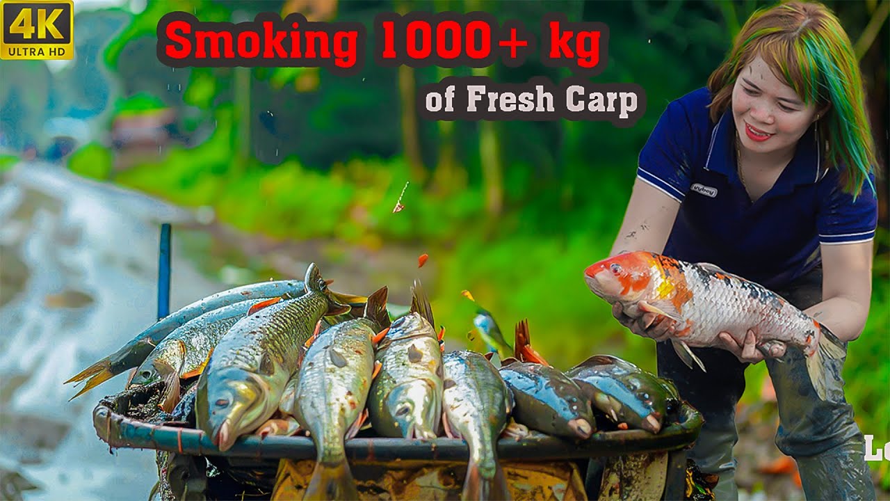 Smoking 1000+ kg of Fresh Carp – The Ultimate Village Market Prep!