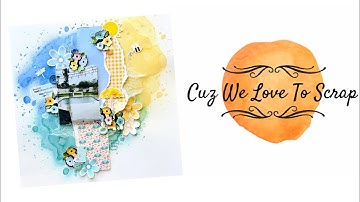 March Showers Scrapbooking Layout Process Video for @shimmerzpaintsTV