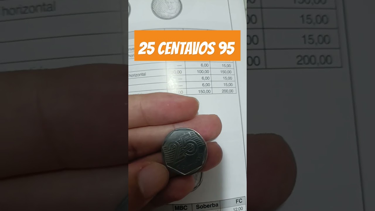 25 CENTAVOS do ano de 1995     