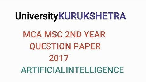 2017 artificial intelligence question paper #kuk #dde #technology #ai