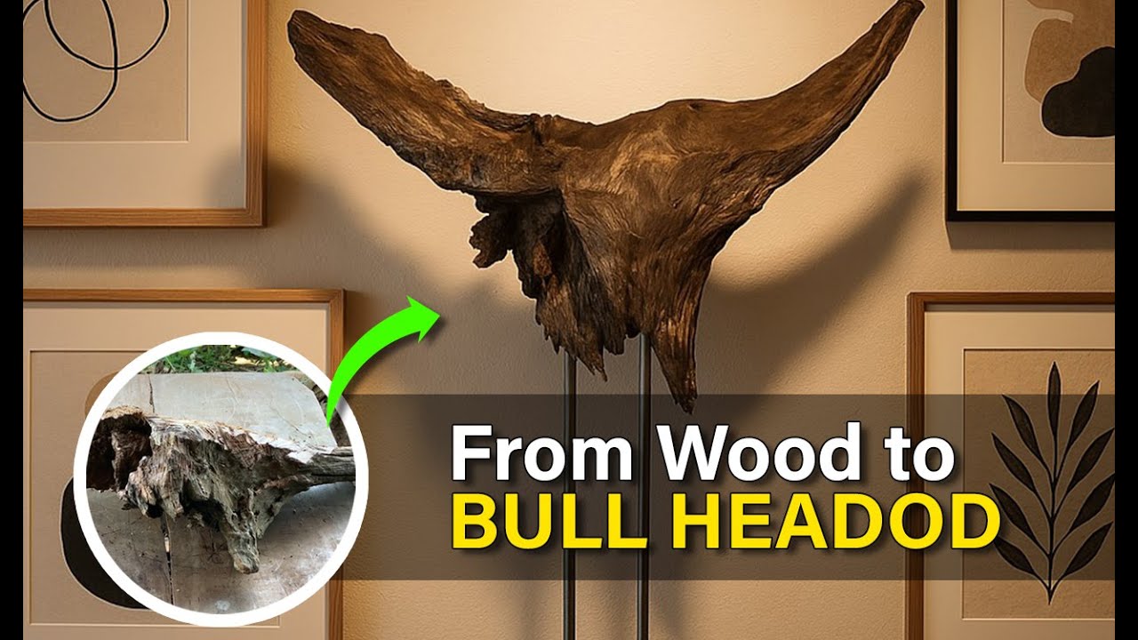 DIY Bull Head Wall Art from 100 Year Old Wood & Scrap Iron – Step by Step