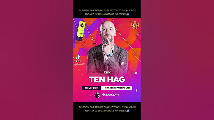 BREAKING: ERIK TEN HAG HAS BEEN NAMED THE BARCLAYS MANAGER OF THE MONTH FOR NOVEMBER! 👔