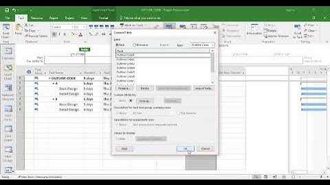outline code , Microsoft project , percentcomplete