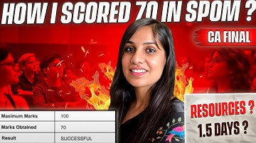 ICAI SPOM Set A & B | How I Prepared in 2 days & Scored 70 marks | CA Final