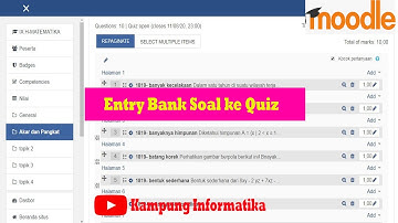 Memasukkan Soal dari Bank Soal ke Quiz Moodle