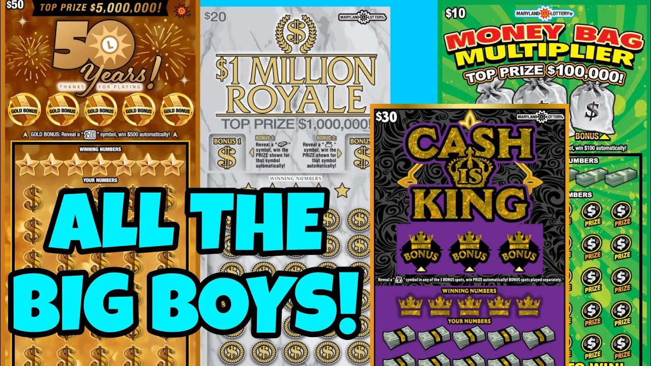 MD LOTTERY 🔴 50 YEARS, CASH IS KING, 1 MILLION ROYALE SCRATCH OFF