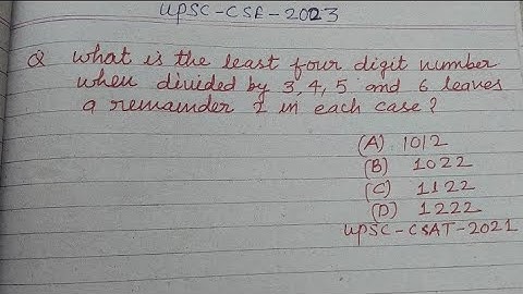 What is the least four digit number when divided by 3, 4, 5 and 6 leaves a remainder 2 in each case