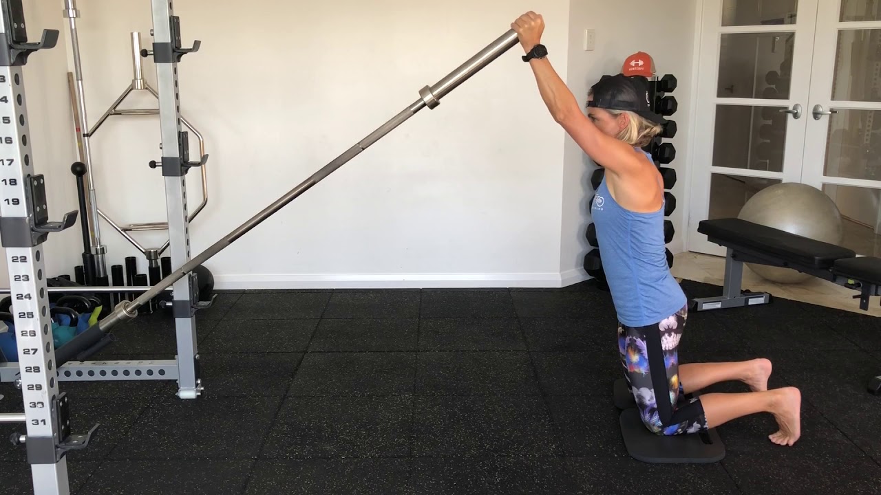 Tall kneeling landmine single arm overhead press