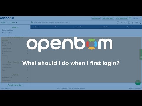 OpenBOM: What should I do when I first login?
