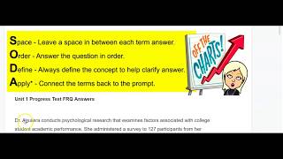 Unit 1 Progress Test FRQ ANSWERS