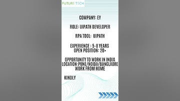 EY is Hiring For #rpa #AI #consultants  ,You Won