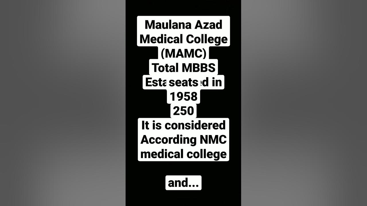 total MBBS seats in MAMC New Delhi neet2023 YouTube