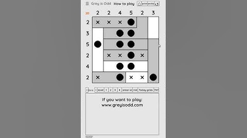 Grey is Odd - Today grids. Solution level 3 6X6 dated 04-06-2024