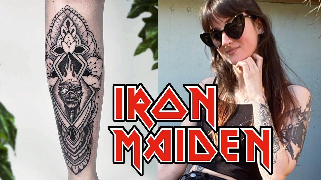 Heres an Iron Maiden we also did on Hailey before the flail from the other  day I always have fun doing tattoos in the vein of medieval  Instagram