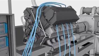 Animation: combustion analysis at the Kistler test bench