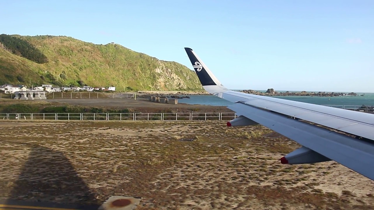 Air New Zealand NZ357 Airbus A320 Takeoff from Wellington International ...