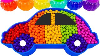 ASMR Video | How To Make Rainbow Car Bathtub With Mixing Beads | 1000+ Satisfying Idea By Yo Yo