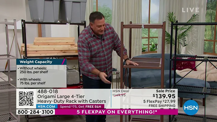 Origami Large 4Tier HeavyDuty Rack with Casters