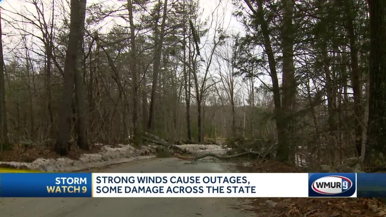 Strong winds cause outages, some damage across state - YouTube