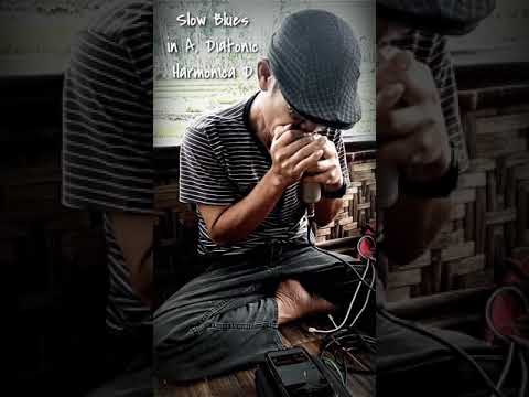 Slow blues Harmonica instrumen . in A. #Shorts