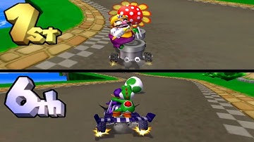 Mario Kart Double Dash Reverse - Wario Vs. Waluigi (2 Players Split Screen)