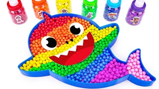 ASMR Video | How To Make Rainbow Baby Shark Bathtub With Mixing Beads | Satisfying Idea