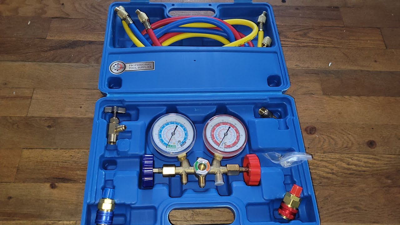 How to set up 3 Way AC Manifold Gauge Set HVAC Diagnostic Refrigerant ...