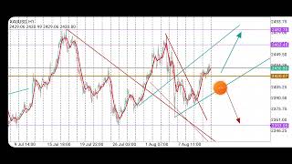 التحليل الاسبوعي للذهب تاريخ 12 8 2024 حتى غاية 19 8 2024 .