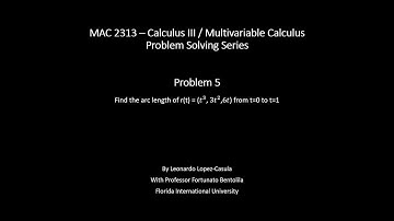 Finding the arc length of a curve in 3-D - Problem 5 - Calculus III Problem Solving Series