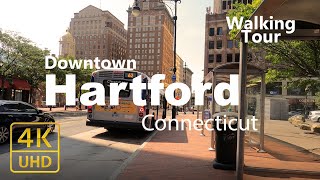 Hartford 4k - Walking Downtown - Connecticut USA | City & Park views