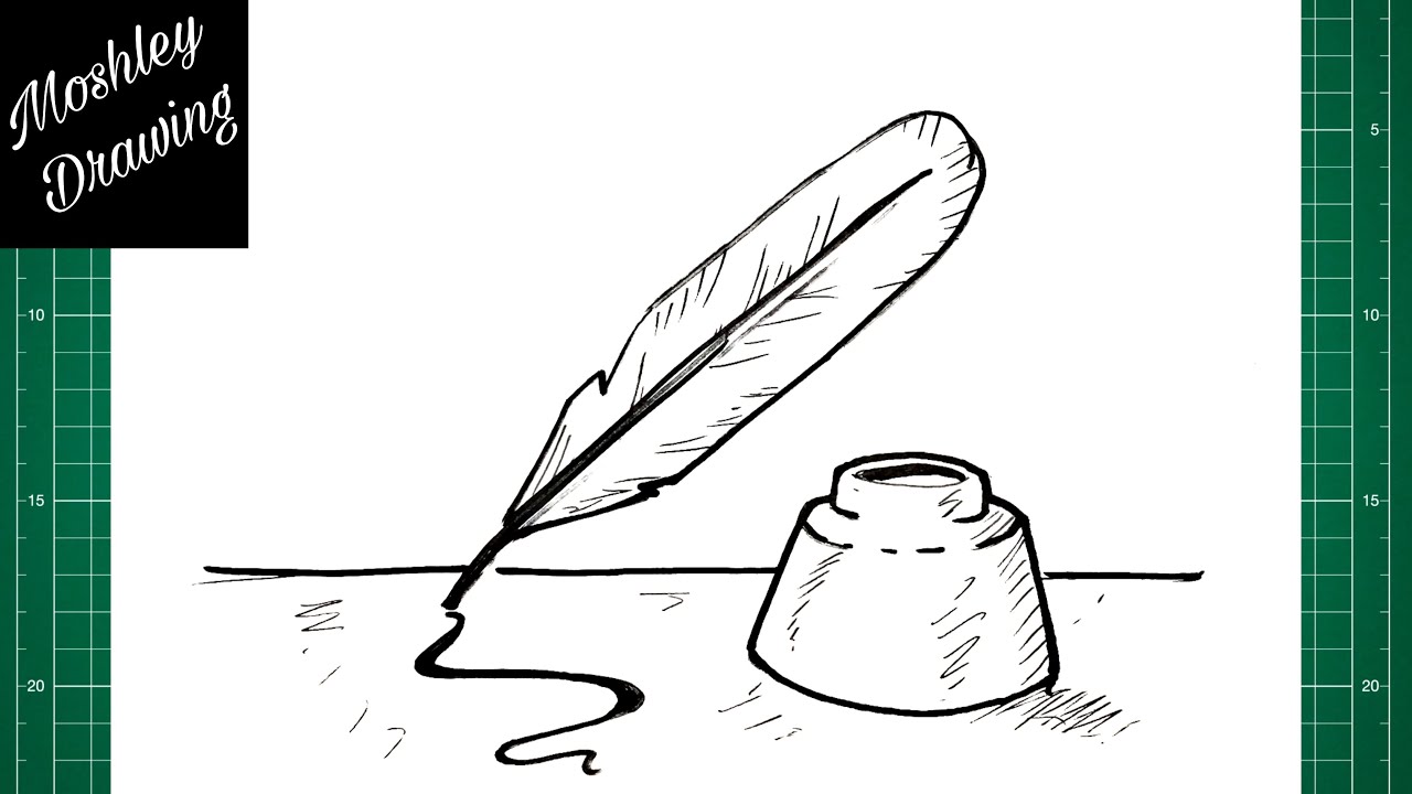 How to Draw a Feather Pen and Ink 