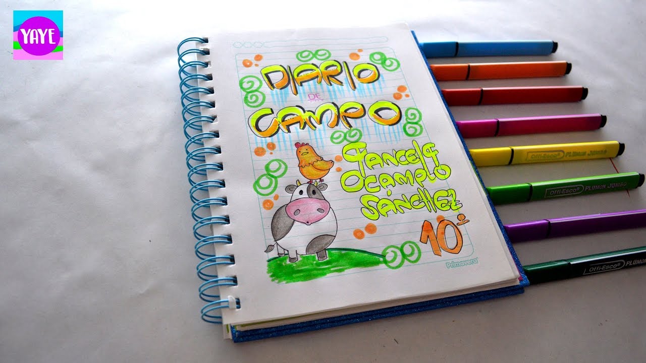 IDEAS PARA MARCAR CUADERNOS - Cómo dibujar portada de DIARIO DE CAMPO - thptnganamst.edu.vn